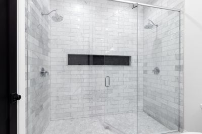 Textured Tile Wall in Shower